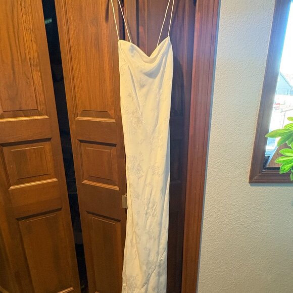 Satin Jacquard Slip Maxi Dress - Picture 4 of 5